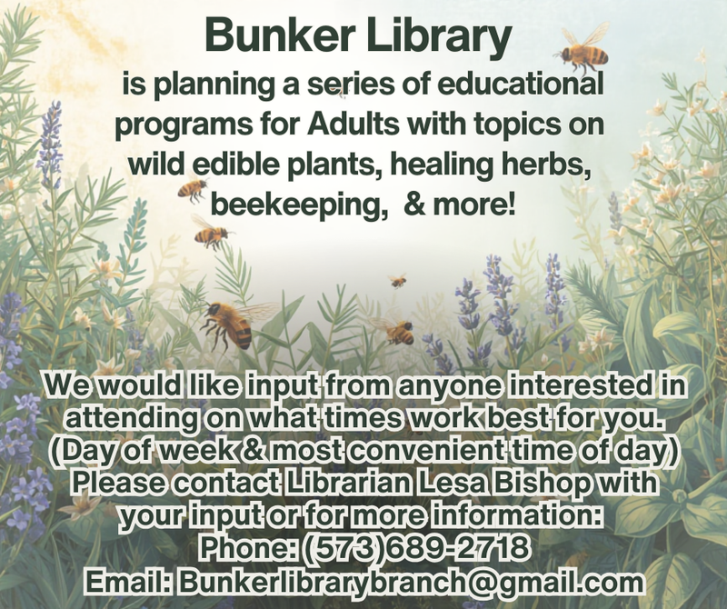 Bunker Library Adult Programs   Call for Community Input.png